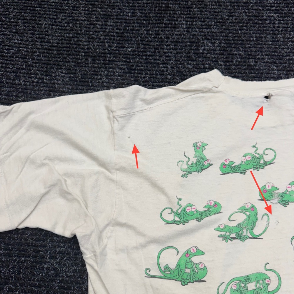 Vintage 90s Pensacola Beach Lizard T-Shirt Nixon Did This Single Stitch White L - Picture 7 of 16